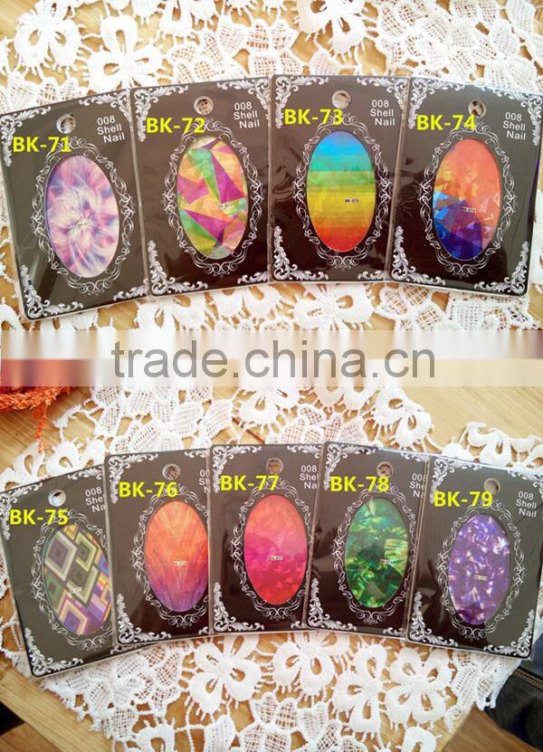 BIN cheap fashion style nail art set many designs shell paper stickers