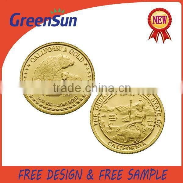 China factory price competitive 24k gold plating coin