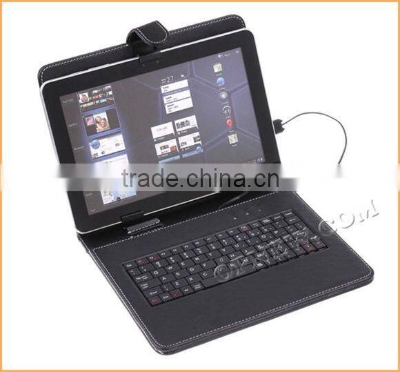 9.7" Keyboard Leather Cover Case QWERTY USB/mini USB/Micro Bracket Bag for 9.7" Tablet PC MID PDA Drop Shipping OPNEW Wholesale