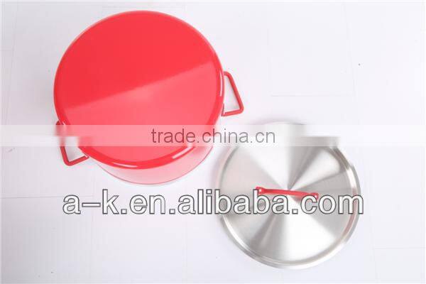 Red Colorful aluminum ceramic coated cookware set for sale / cooking pot