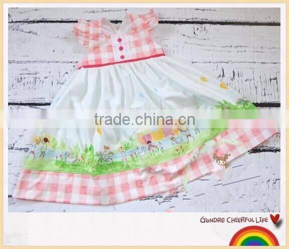 Wholesale Children Boutique Clothing Girls Cotton Frock Designs Child Cotton Dresses