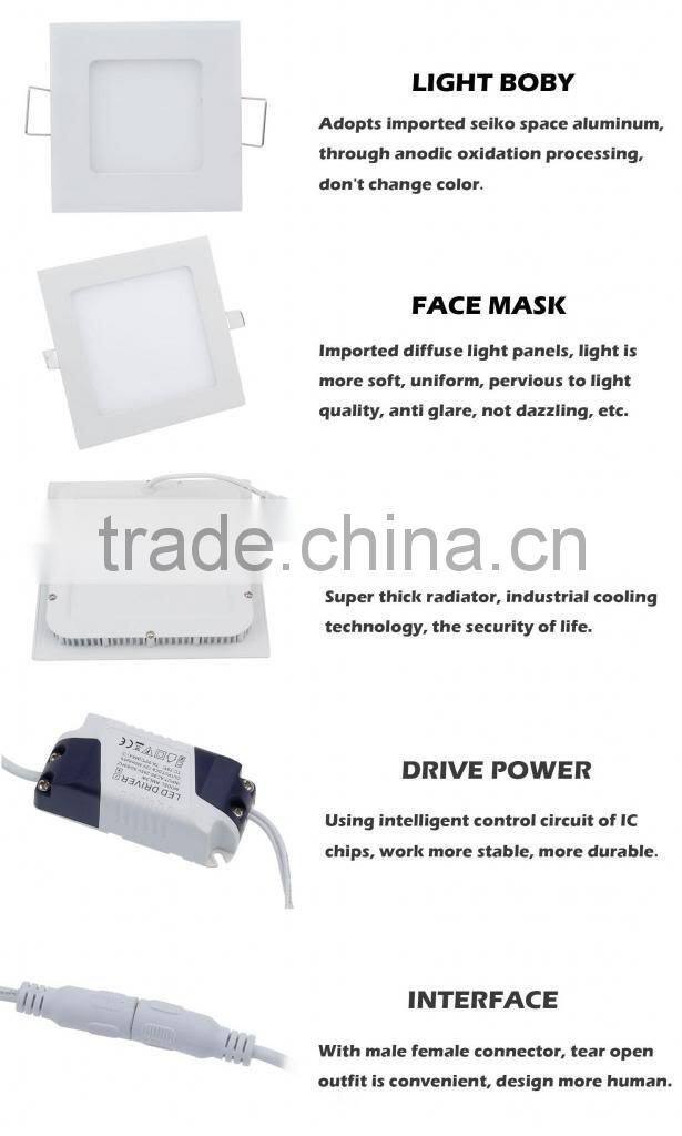 High Power 18 Watt LED Panel Light Square Recessed Lighting Fixture Kit