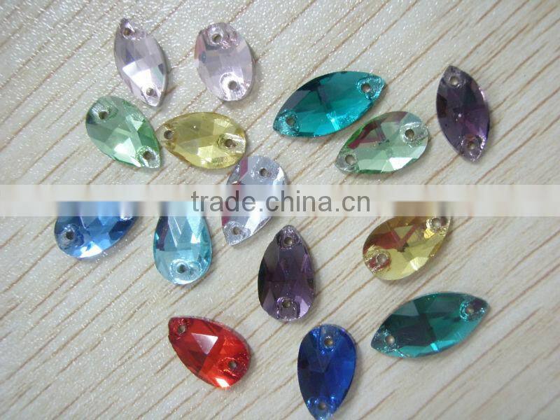Hot sale highest quality sew-on crystal beads Violet colour number 3065# waterdrop shape crystal color very mini and smart