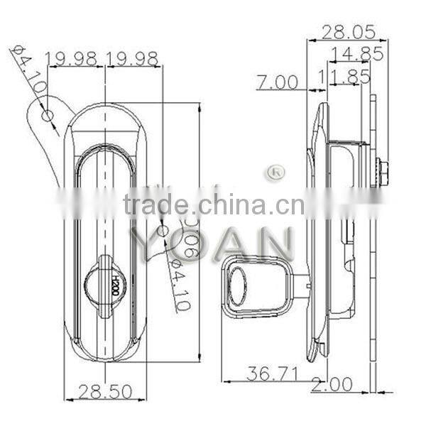 black coated zinc heavy duty door panel three point door lock
