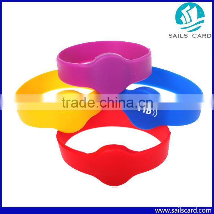Hi-end Silicone bracelet round silicon wristband for RFID system