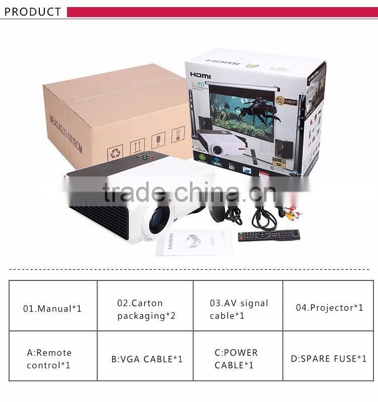 Smart Home Theater 1080P TV Video HDMI LCD Video fuLL HD LED Android Wifi Projector Projetor Proyector Beamer rd808a phone wifi