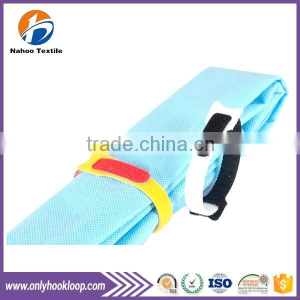 Soft nylon hook and loop cable ties, adjustable adhesive hook and loop ties, self adhesive hook and loop cable ties