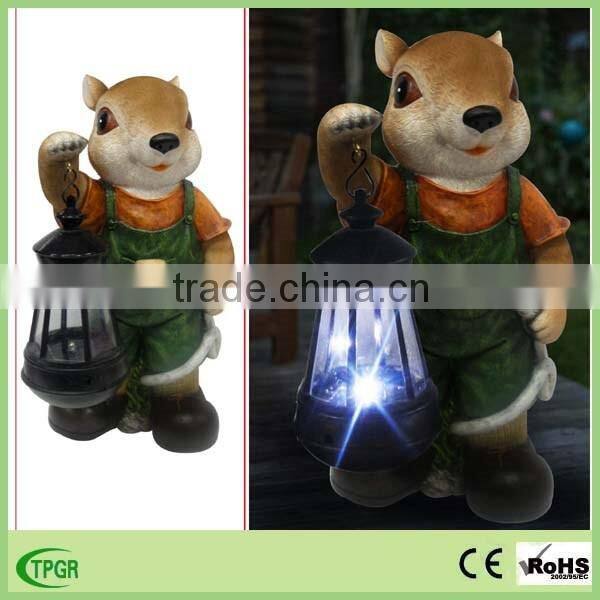 Garden decoration solar led light polyresin owl solar light