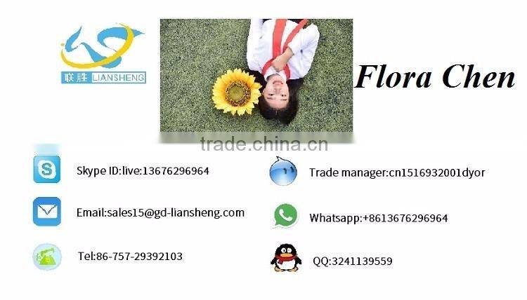 C611B 2016 liansheng best design office glass end table with stainless steel base