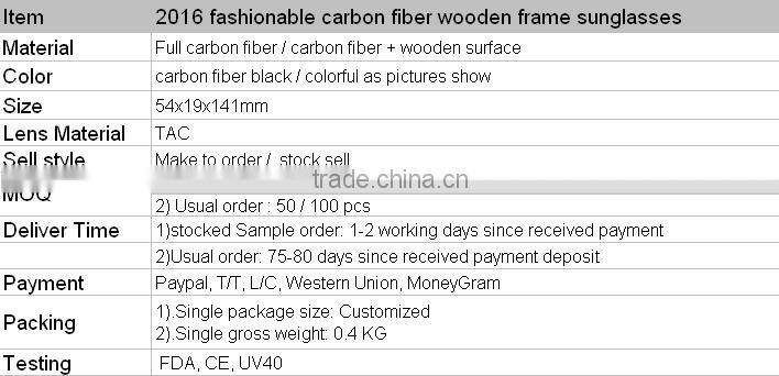 2016 new style fashion Custom colourful carbon fiber frame wooden design optics reading glasses
