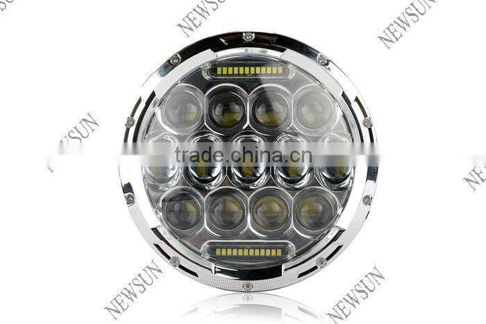 7'' 75W High Low Beam Driving Light DRL Front Light 7inch LED Headlight for Jeep Wrangler