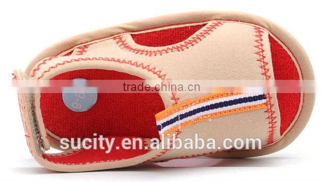 2014 new designs flat fabric baby barefoor sandals