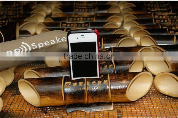 high quality manual portable mini bamboo speaker
