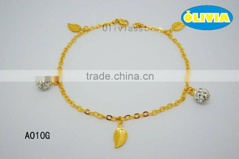 Olivia Jewelry Top quality stainless steel gold plated anklet