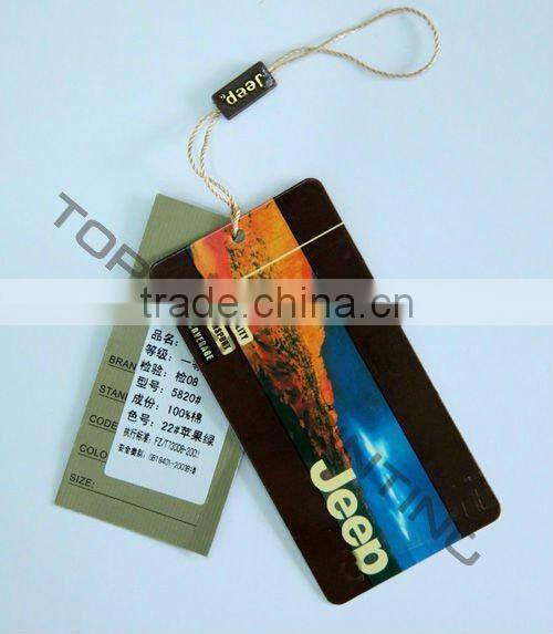 Garment Paper Die Cut Hang Tag with Assorted String