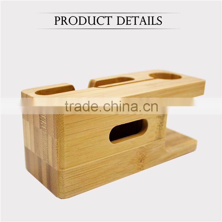Natural Wood Stand Base popular portable charger wooden stand for IPhone for Apple Watch Stand