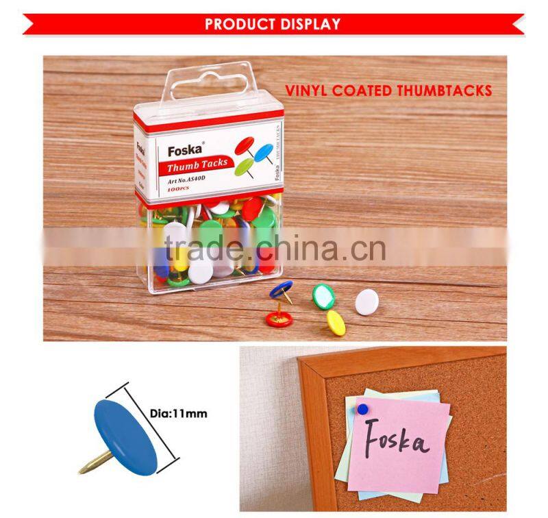 Different Colors Vinyl Coated Thumbtacks.