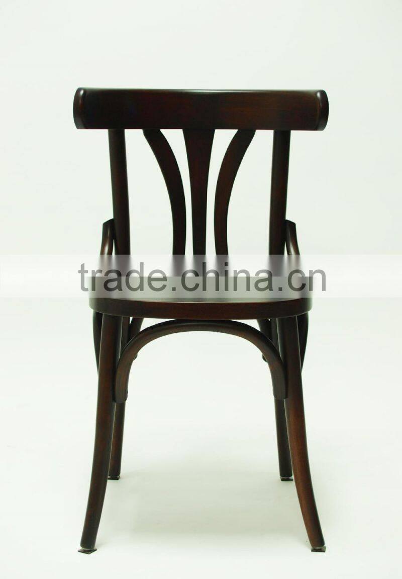 Wooden design coffee shop arm chair