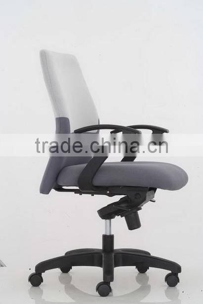Fabric swivle office Computer chair with pp armrest and nylon base