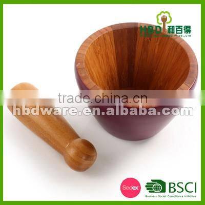Bamboo mortar and pestle