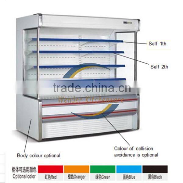 2 meter hot sales vertical supermarket commercial open fridge