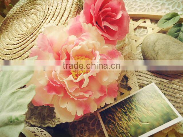 Big Artificial Peony Flower Head Wreath Wedding Flower Garland