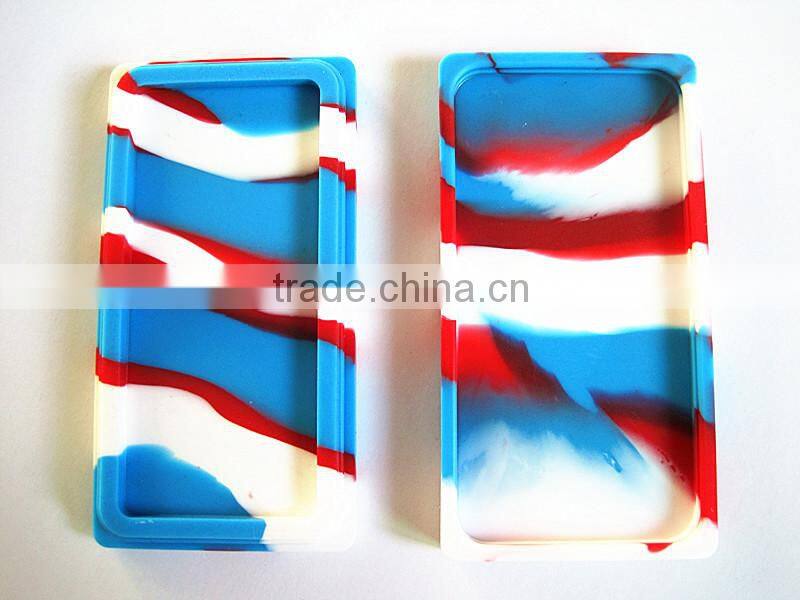 FDA food grade stackable non stick 26ml 2 compartments large platinum cured new style silicone dab rectangle stackable container