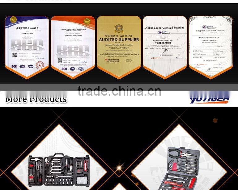 19pcs Mechanic tool set 1/4'' Dr. sockets bit holder 4.5'' long nose plier 6'' adjutable wrench