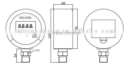 Battery supply digital pressure gauge