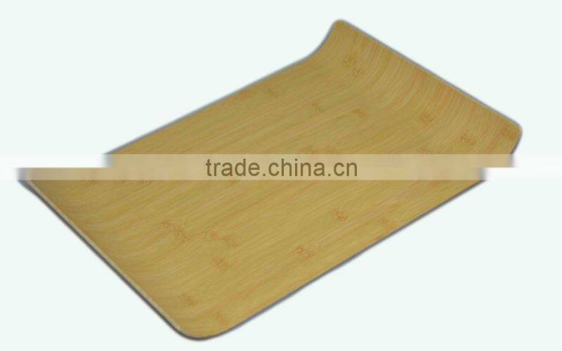 Bread and Tea House Bamboo Wooden Pastry Veneer Handle Bar Party Serving Tray Platter