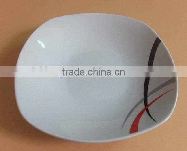 Ceramic dinnerware with simple design for Hotel porcelain dinnerware item square porcelain crockery dinner sets