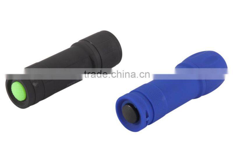 High quality 9 led super bright small portable plastic flashlight in blue