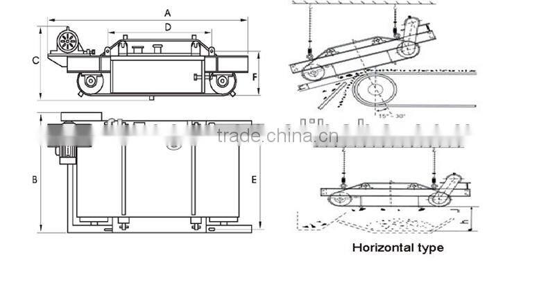 Suspension cross conveyor belt magnetic separator