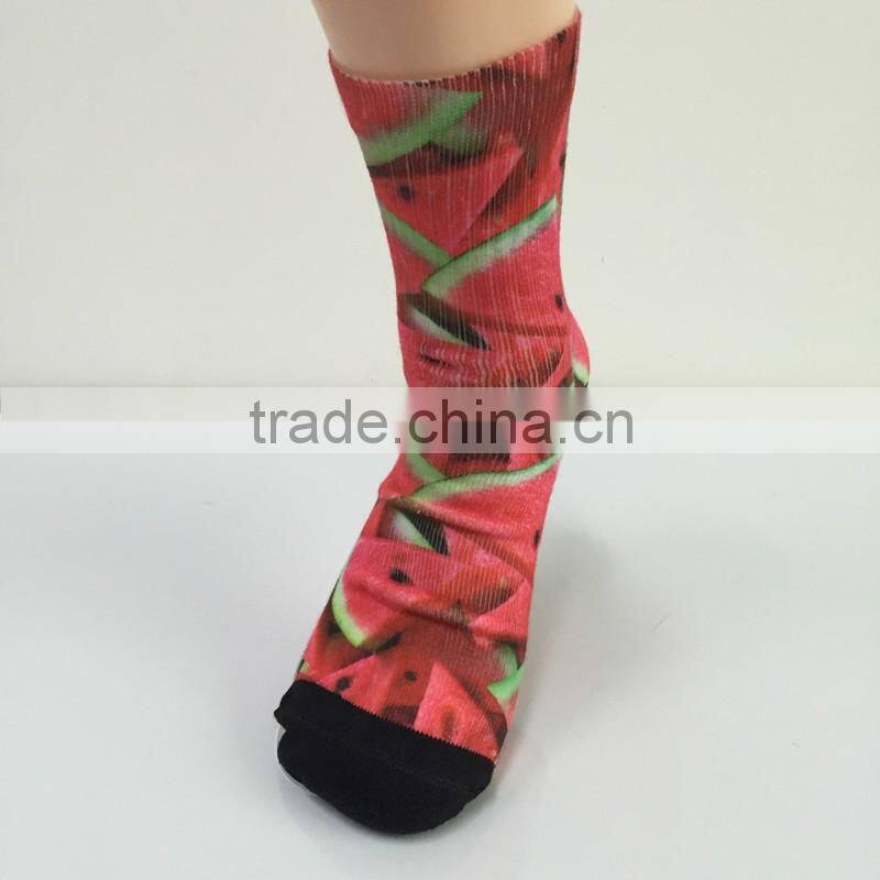 GSP-108 New fashion style high quality printed fruits unisex sublimation socks
