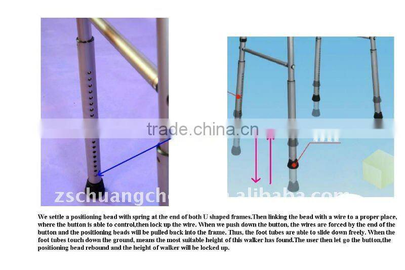 2014 Chinese supplier durable multi-funtional aluminium foldable stair climbing rollator