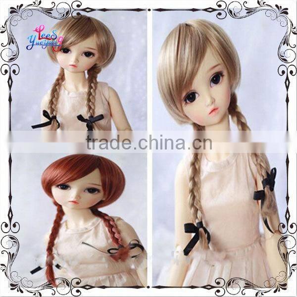High quality synthetic long braid wavy 1/4 bjd doll wigs