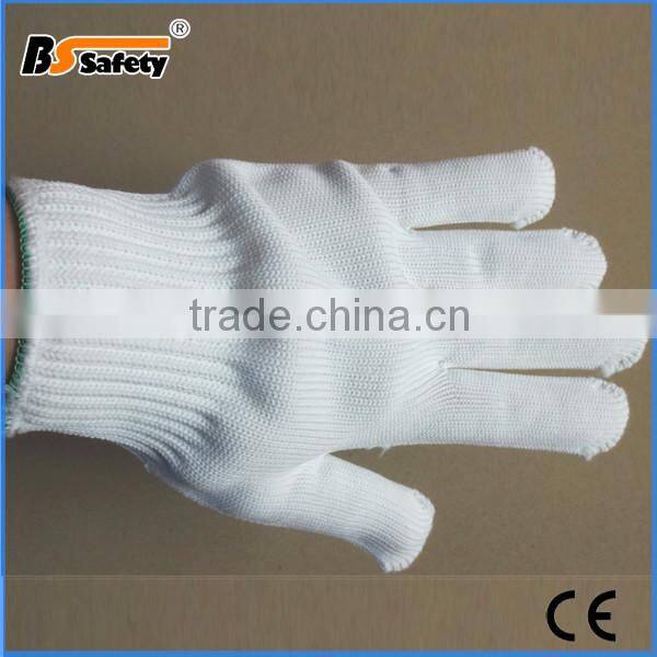 BSSAFETY white nylon polyester glove T/C knitting glove for normal work