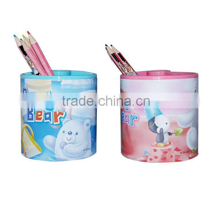 Tinplate and PP Pen Holder with plastic fittings