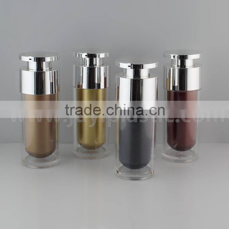 New style high quality round cosmetic airless pump bottle acrylic bottle for personal care