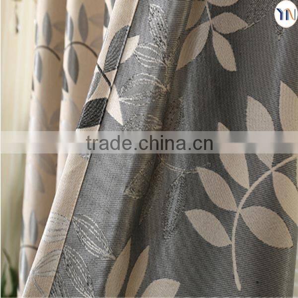 polyester jacquard blackout fabric for dubai curtain, curtain for living room, flame retardant finished curtain
