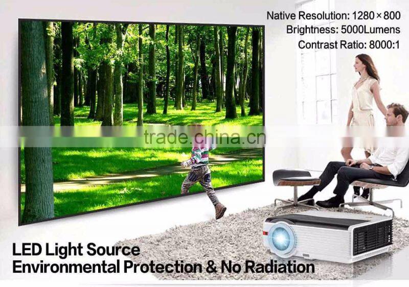 high Lumens 5000Lumens full hd led projector/proyector/beamer with HDMI VGA AV port