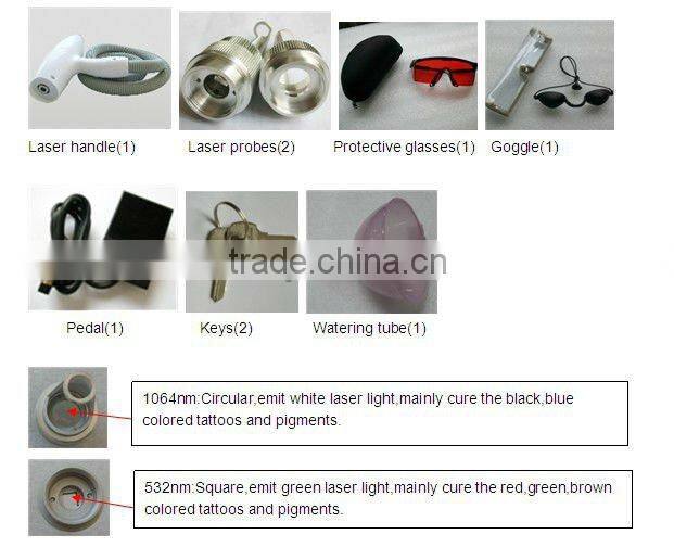 666 Good quality portable tattoo removal Q switch nd yag laser equipment for pigment removal and skin toning