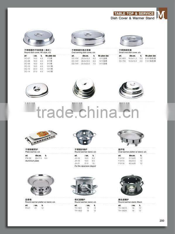 Oval food warmers with chorme line stand