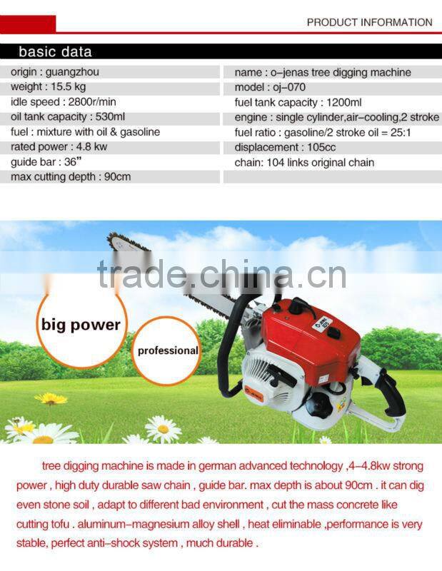 gasoline tree digging/stone cutting machine