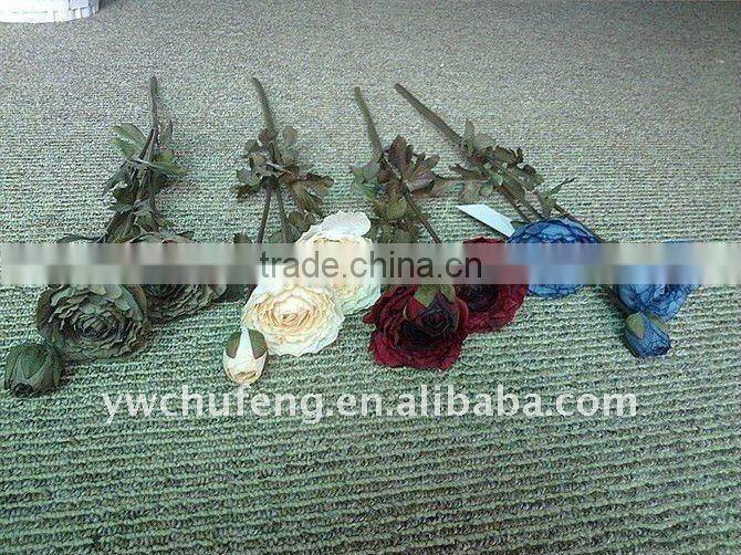 three central artificial camellia flower