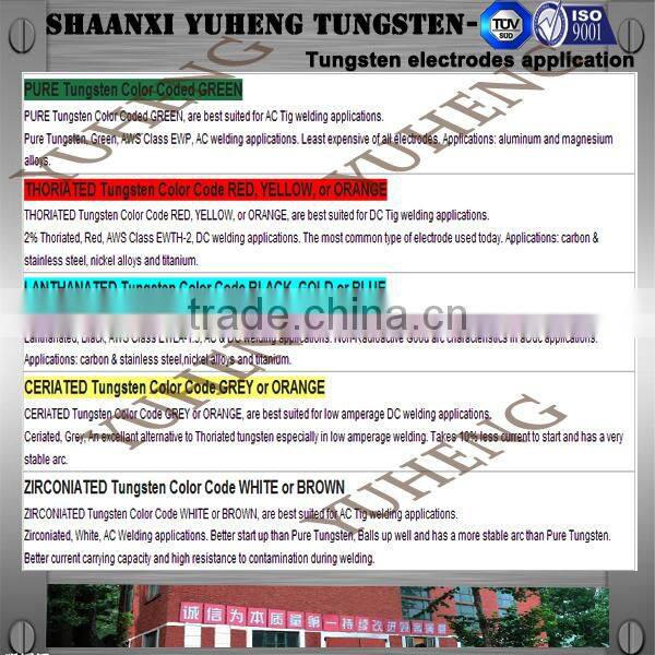 Tungsten Wolfram Electrodes for electroplating