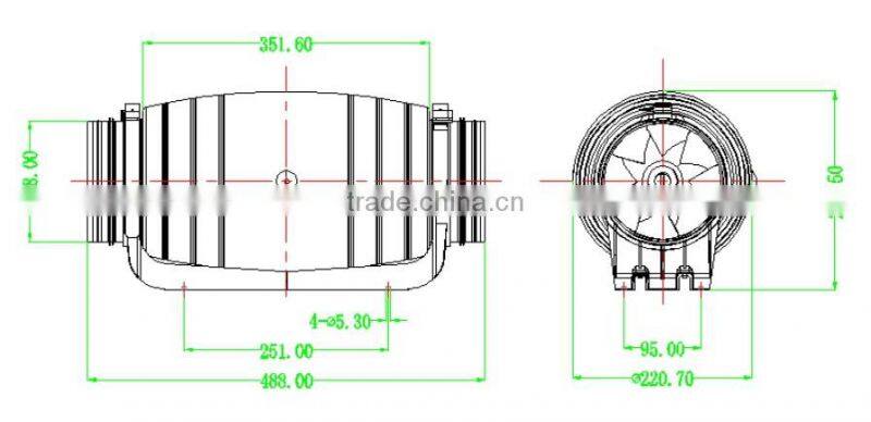 150mm silent mixedflow inline duct for residential / commercial ventilation
