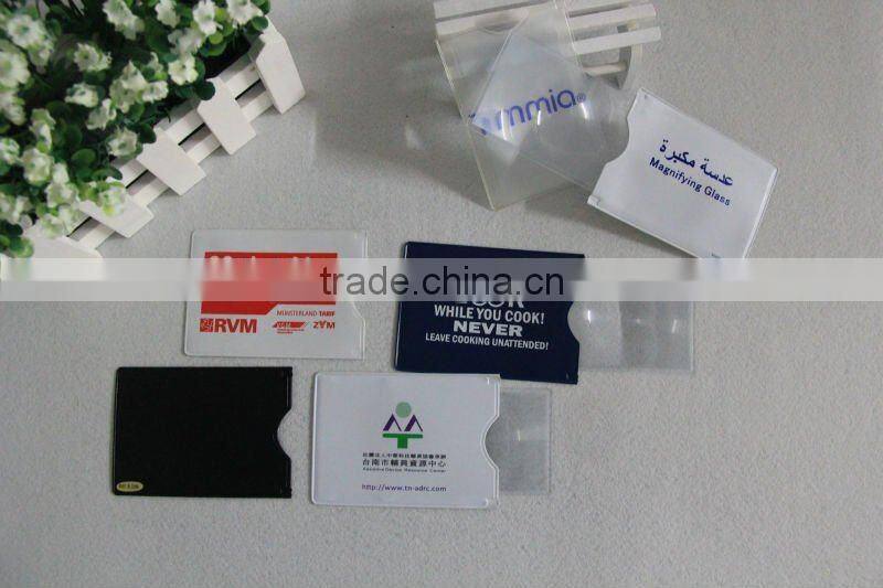 PVC business card magnifier