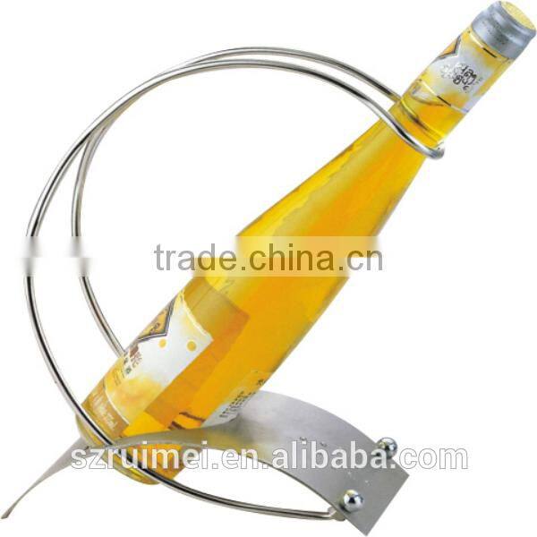 Costomized nice look top-design metal single bottle wine rack