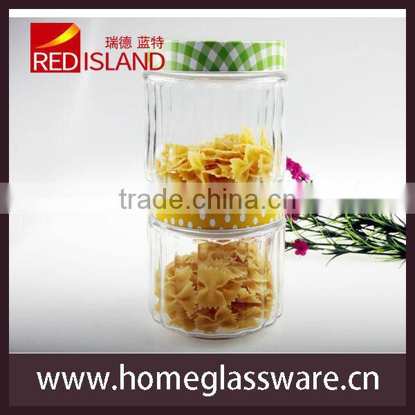 800ml to 2000ml carving pattern glass storage canister with stainless steel lid